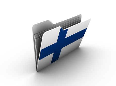 folder icon with flag of finland on white background