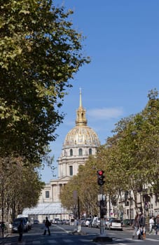 View of Les Invalides, on October 1, 2012 in Paris, France. Les Invalides - the architectural monument, which construction was begun by order of Louis XIV