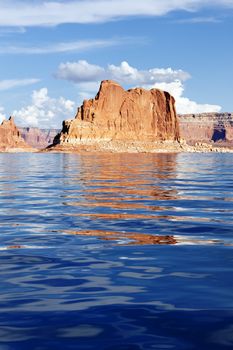 Vertical view on the Lake Powell, USA