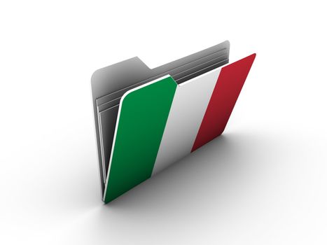 folder icon with flag of italy on white background