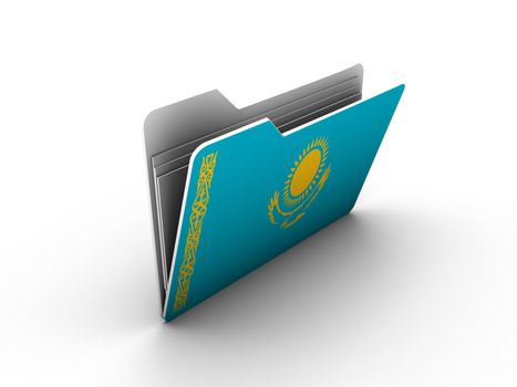 folder icon with flag of kazakhstan on white background