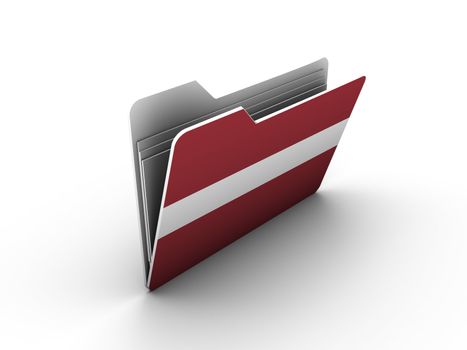 folder icon with flag of latvia on white background