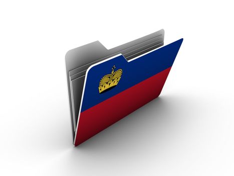 folder icon with flag of liechtenstein on white background