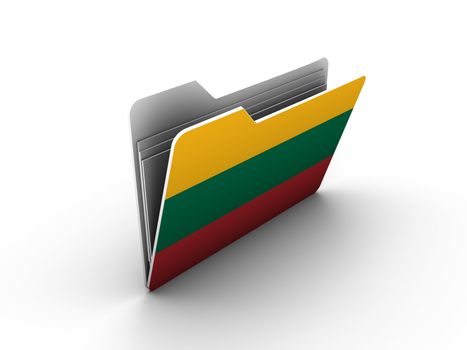 folder icon with flag of lithuania on white background