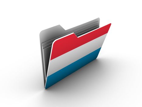 folder icon with flag of luxembourg on white background