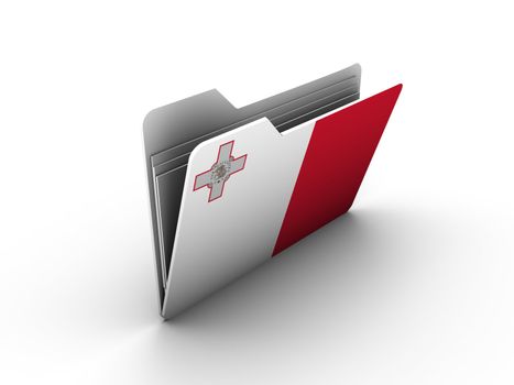 folder icon with flag of malta on white background