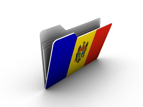 folder icon with flag of moldova on white background