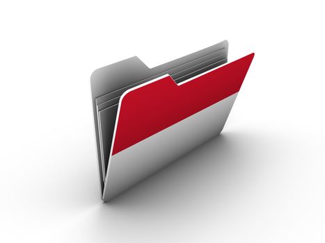 folder icon with flag of monaco on white background