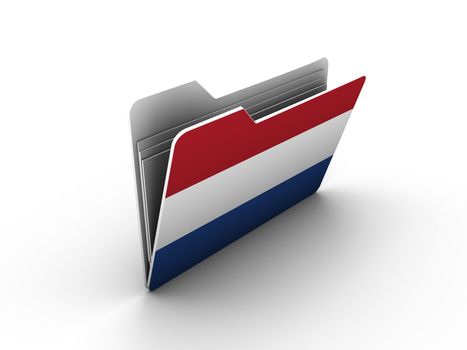 folder icon with flag of netherlands on white background