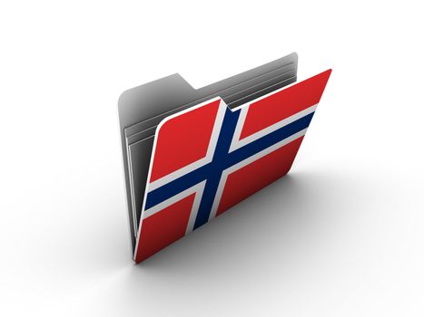 folder icon with flag of norway on white background