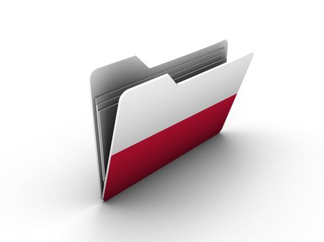 folder icon with flag of poland on white background