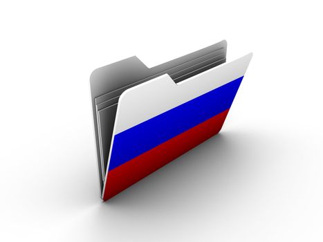 folder icon with flag of russia on white background