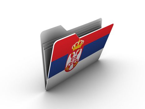 folder icon with flag of serbia on white background