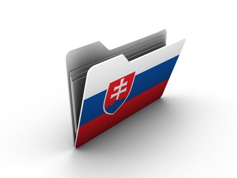 folder icon with flag of slovakia on white background