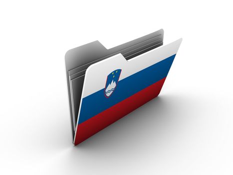 folder icon with flag of slovenia on white background