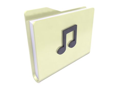 sound folder paper icon on white background