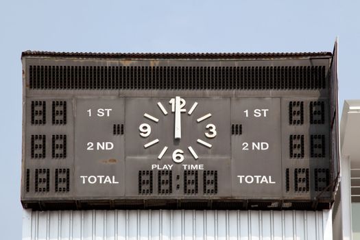 traditional score board at stadium