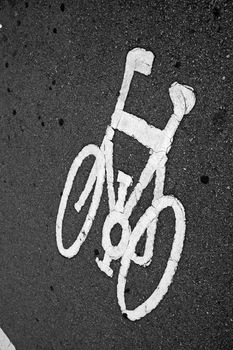 Bicycle sign on the floor