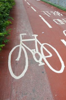 Bicycle sign on the floor