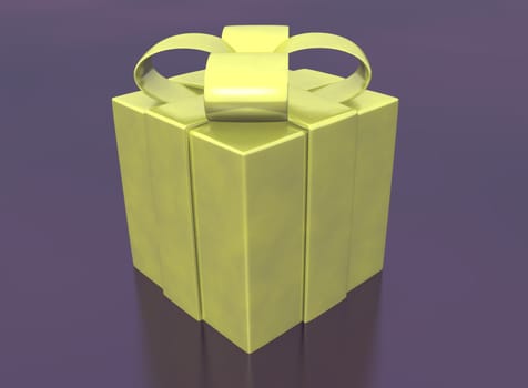 rendered of a gold gift on black background