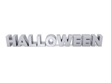 the word halloween in metal letters