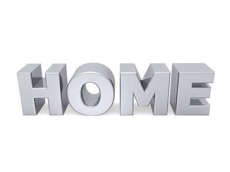 home word with metal letters