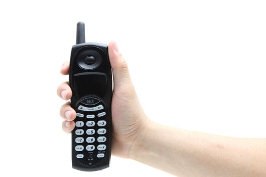 phone in the hand isolated on white