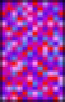 Vivid abstract background of double pixels in hues of red, purple and violet