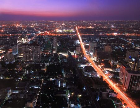 Crossing of Highway and Expresswayt Road in Bangkok