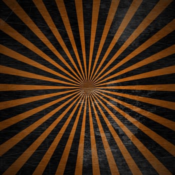 vintage background with colored rays orange and black