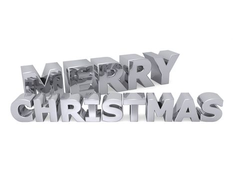 merry christmas word with metal letters