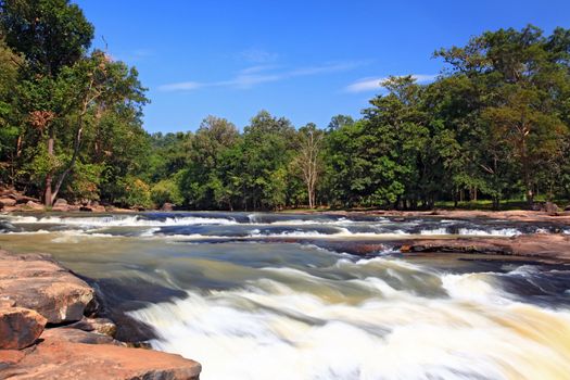 stream of waterfall from climate forest of Thailand