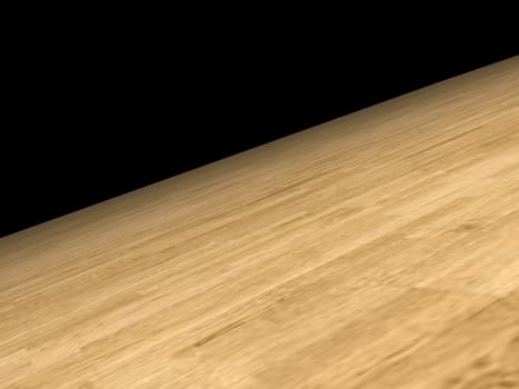 wooden floor on black background