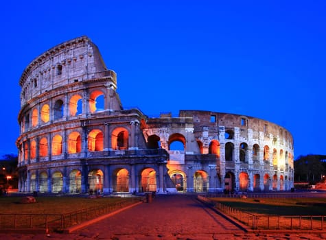 Colosseum in Twilight with Normal Perspective