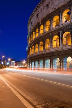colosseum at night famous landmark of Rome Italy