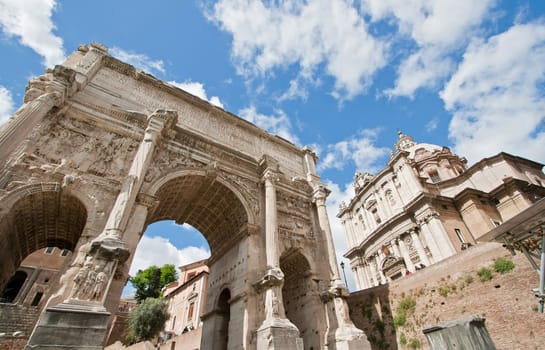 Roman Forum One of the most famous landmarks in the world located at Rome, Italy. 