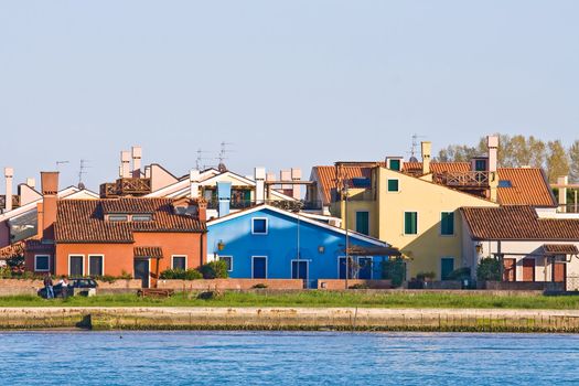 Colorful house at Lido Island Venice Italy