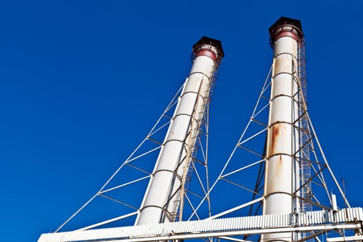 White Chimneys and Blue Sky