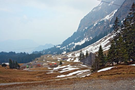 Landscape of Pilatus mountain in Lucern Switzerland