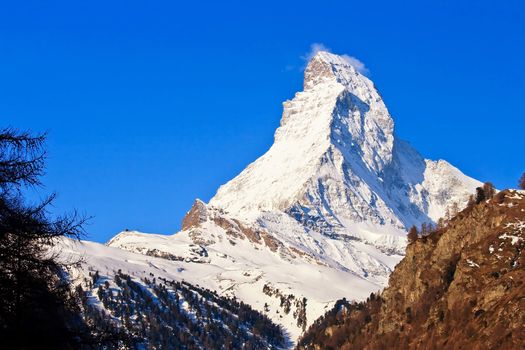 Matterhorn Peak from Zermatt City, Switzerland
