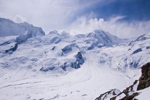 landscape of sking course at Matterhorn region, Switzerland