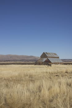 Old barn with blue sky