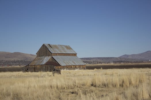 Old barn with blue sky