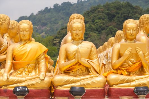 Golden Buddha at Buddha Memorial park , Nakorn nayok, Thailand.