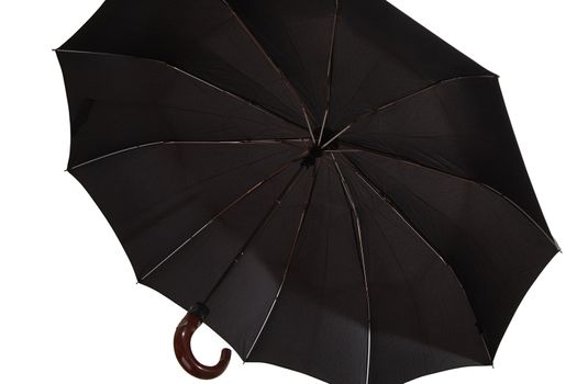 Black umbrella on a white background