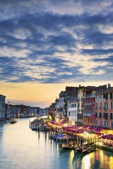 Famous Grand Canal at sunset, Venice 