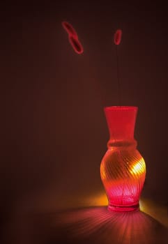 Beautiful vase on a dark background
