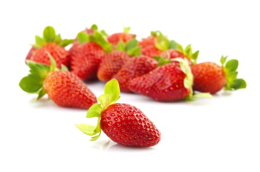 Sweet strawberries on white background