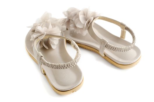 Woman flat shoes on white background