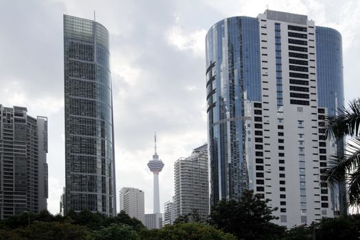 Kuala Lumpur Malaysia Daytime Urban Cityscape Street Level View